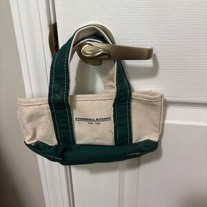 Green and Cream Tote Bag by stonewall collection